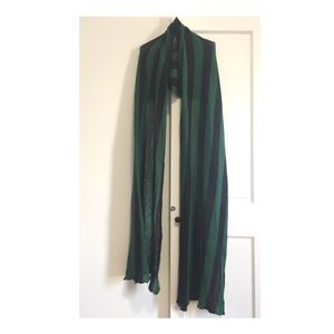 Green and Black Striped Scarf